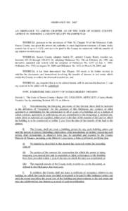 ORDINANCE NO[removed]AN ORDINANCE TO AMEND CHAPTER 103 OF THE CODE OF SUSSEX COUNTY, ARTICLE IV, IMPOSING A COUNTY REALTY TRANSFER TAX.  WHEREAS, pursuant to the provisions of Title 30, Chapter 54 of the Delaware Code,