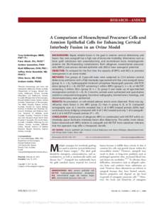 RESEARCH—ANIMAL TOPIC Research—Animal  A Comparison of Mesenchymal Precursor Cells and