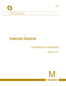 M-IC  Comptroller of the Currency Administrator of National Banks  Internal Control