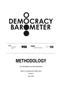 METHODOLOGY Core Set (Blueprint) and Extended Sample Data for 70 countries from 1990 to 2014 Version 5 April, 2016