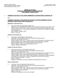 Chairman Joseph W. Mollica Deputy Commissioner Michael R. Milligan Chief Hearings Officer Joseph S. Plaia Director James M. Wilson Legal Assistant Nancy C. Shea