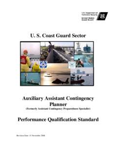 U. S. Coast Guard Sector  Auxiliary Assistant Contingency Planner (Formerly Assistant Contingency Preparedness Specialist)