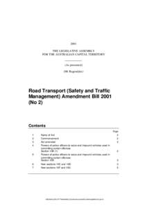 2001 THE LEGISLATIVE ASSEMBLY FOR THE AUSTRALIAN CAPITAL TERRITORY (As presented) (Mr Rugendyke)