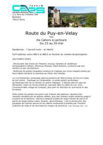 111 Rue du Château des RentiersParis Route du Puy-en-Velay fran