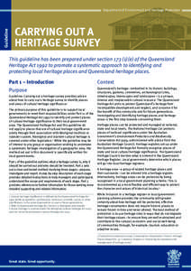 Guideline  Department of Environment and Heritage Protection Carrying out a heritage survey