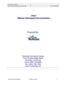 Web based Documentation VPAT: VMware, Inc.