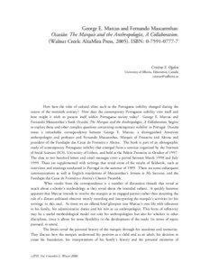 George E. Marcus and Fernando Mascarenhas: Ocasião: The Marquis and the Anthropologist, A Collaboration. (Walnut Creek: AltaMira Press, [removed]ISBN: [removed]