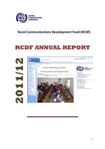Rural Communications Development Fund (RCDF[removed]RCDF ANNUAL REPORT