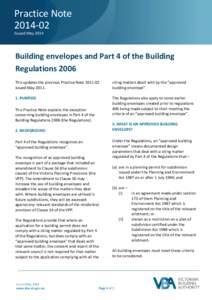 PN[removed]Building Envelopes and Part 4 of the Building Regulations