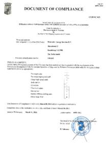 Page 1 ofDOCUMENT OF COMPLIANCE CURAAO
