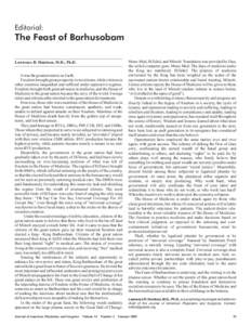 Editorial:  The Feast of Barhusobam Lawrence R. Huntoon, M.D., Ph.D. It was the greatest nation on Earth. Freedom brought great prosperity to its citizens, while citizens in