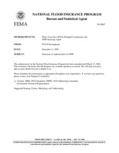 National Flood Insurance Program / United States Department of Homeland Security / Flood insurance / Insurance / Wyo / Financial services / Finance / Financial economics / Insurance in the United States / Insurance law