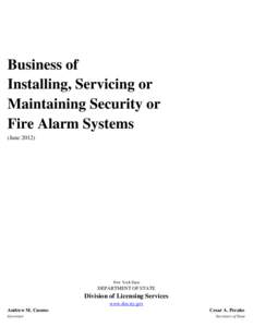 Business of Installing, Servicing or Maintaining Security or Fire Alarm Systems (June 2012)