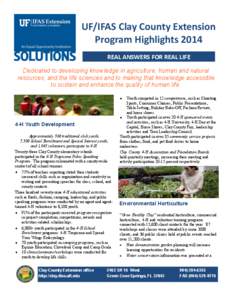 Institute of Food and Agricultural Sciences / 4-H / Master gardener program / Agriculture / Learning / Education / Gainesville /  Florida