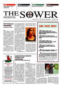 Page2 Guest Columnist - Canon Ansley Tucker Page 5 Youth First Summer Games