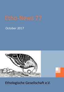 Etho-News 77 October 2017 Ethologische Gesellschaft e.V.  Content