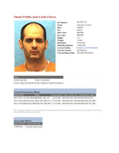 Inmate Profile: Juan Carols Chavez M18034 DC Number: CHAVEZ, JUAN C Name: WHITE