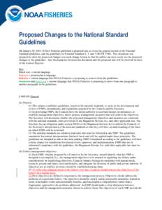 Proposed Changes to the National Standard Guidelines - Redline Document