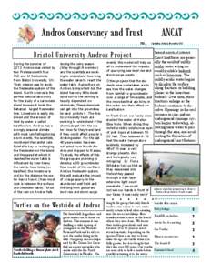 Andros Conservancy and Trust FALL ANCAT September, October, November 2012