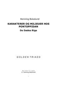 Henning Bokelund  KARAKTERER OG MILIEUER HOS PONTOPPIDAN De Dødes Rige