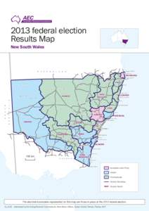 2013 federal election Results Map New South Wales Q