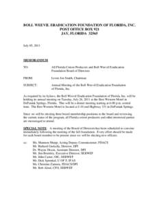 Curculioninae / DeFuniak Springs /  Florida / Boll Weevil Eradication Program / Florida Department of Agriculture and Consumer Services / Land management / Agriculture / Boll weevil / Cotton