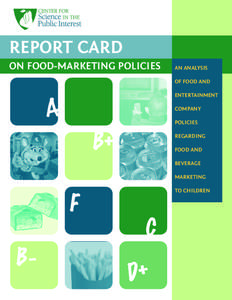 RepoRt CaRd on Food-MaRketing poliCies an analysis oF Food and
