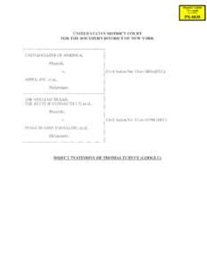 Trial Exhibit PX-0838 : Direct Testimony of Tom Turvey : U.S. v. Apple, et al.