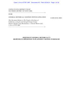 Case 1:14-cv[removed]JMF Document 49 Filed[removed]Page 1 of 32  UNITED STATES DISTRICT COURT SOUTHERN DISTRICT OF NEW YORK -------------------------------------------------------------------------------x IN RE: