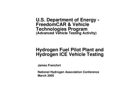 National Hydrogen Association Conference - March 2005