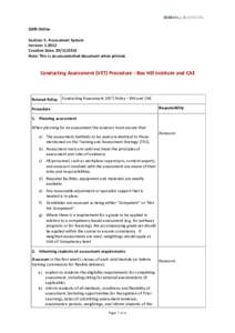 Microsoft Word - Conducting Assessment (VET)  Procedure - BHI and CAE