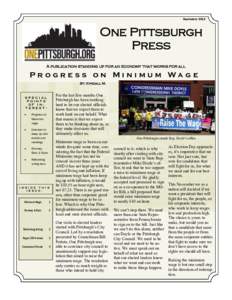SeptemberOne Pittsburgh Press A publication standing up for an economy that works for all