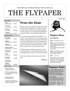 THE OFFICIAL NEWSLETTER OF THE ALASKA 99s  THE FLYPAPER MARCH[removed]OFFICERS