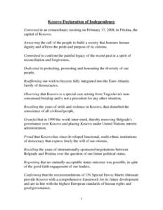 Kosovo Declaration of Independence