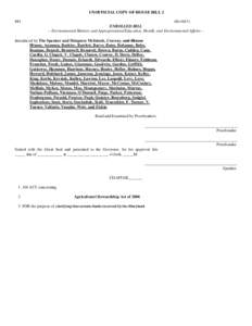 UNOFFICIAL COPY OF HOUSE BILL 2 M4 (6lr1613) ENROLLED BILL -- Environmental Matters and Appropriations/Education, Health, and Environmental Affairs --