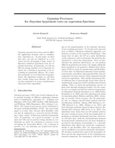 Gaussian Processes for Bayesian hypothesis tests on regression functions Alessio Benavoli  Francesca Mangili