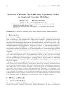 Genome Informatics 11: 242–Inference of Genetic Networks from Expression Profile by Graphical Gaussian Modeling