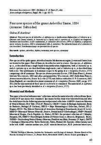 European Arachnology[removed]Deltshev, C. & Stoev, P., eds) Acta zoologica bulgarica, Suppl. No. 1: pp[removed].