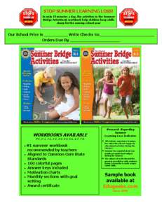 Summer learning loss / Workbook / E-learning / Education / Learning / Summer