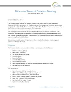 Climate change in the United States / Energy in Canada / Western Climate Initiative / Audit committee / Minutes / Business / Government / Management / Corporate governance / Auditing / Carbon finance
