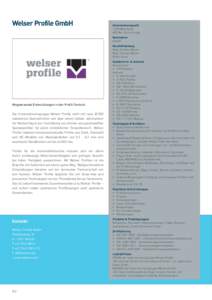 Welser Profile GmbH  UnternehmensprofilMitarbeiter 400 Mio. Euro Umsatz Rechtsform