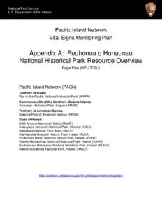 National Park Service U.S. Department of the Interior Pacific Island Network Vital Signs Monitoring Plan