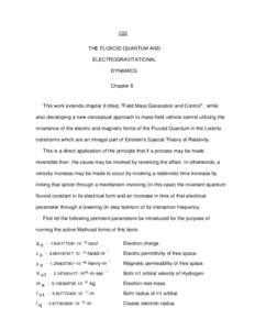 133 THE FLUXOID QUANTUM AND ELECTROGRAVITATIONAL DYNAMICS Chapter 8