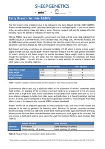    Early Breech Wrinkle ASBVs The first breech strike breeding value to be released is the Early Breech Wrinkle ASBV (EBWR). Breech wrinkle breeding values have been developed due to the large impact of the trait on bre