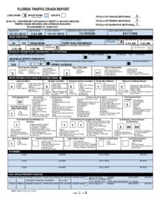 FLORIDA TRAFFIC CRASH REPORT X LONG FORM  SHORT FORM