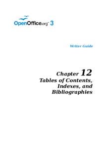 Writer Guide  12 Chapter Tables of Contents,