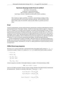 MAtematiˇcno Raziskovalno Sreˇcanje 2012, 17. – 24. avgust 2012, Fara, Kostel  Kaj imata skupnega maˇcja hrana in sudoku? Uroš Heki´c, Gimnazija Ptuj Ana Reberc, ll. gimnazija Maribor Jasna Urbanˇciˇc, Gimnazija