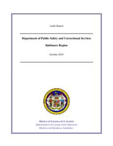 Department of Public Safety and Correctional Services - Baltimore Region