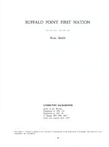 BUFFALO POINT FIRST NATION » »»  «