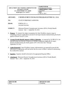 CLASSIFICATION EMPLOYMENT AND TRAINING ADMINISTRATION ADVISORY SYSTEM U.S. DEPARTMENT OF LABOR Washington, D.C[removed]